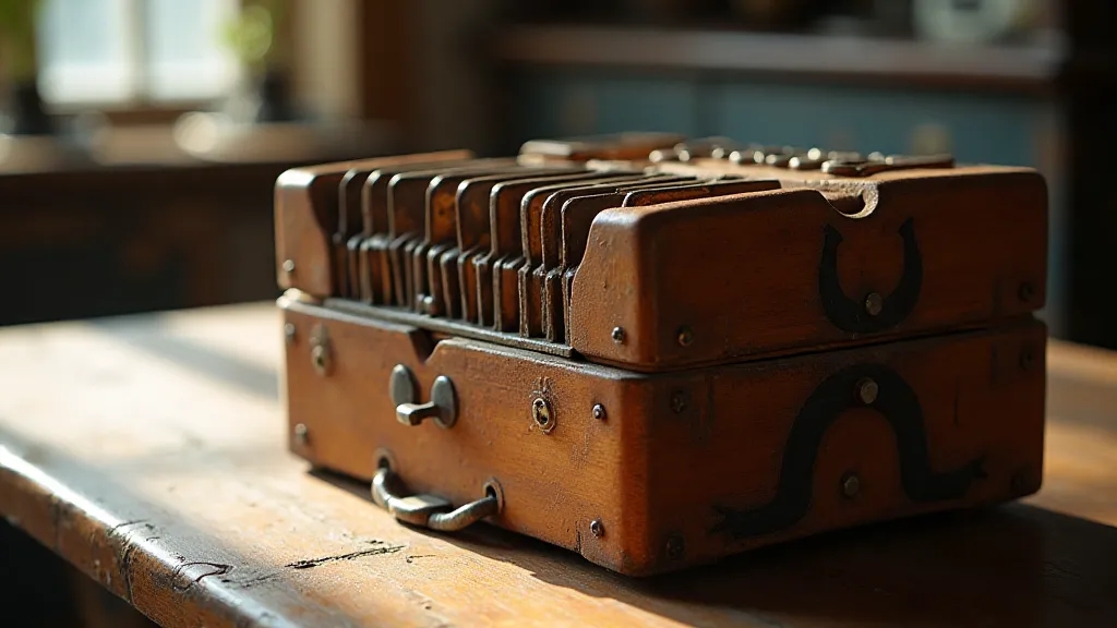 Antique accordion detailing craftsmanship
