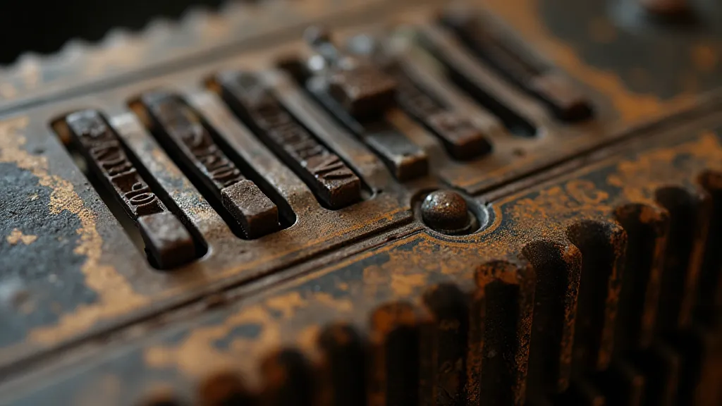 Close-up of an antique accordion reed plate