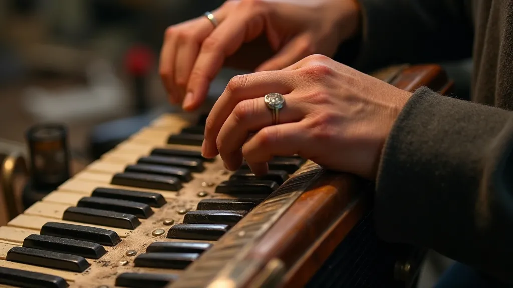 Craftsman repairing an accordion