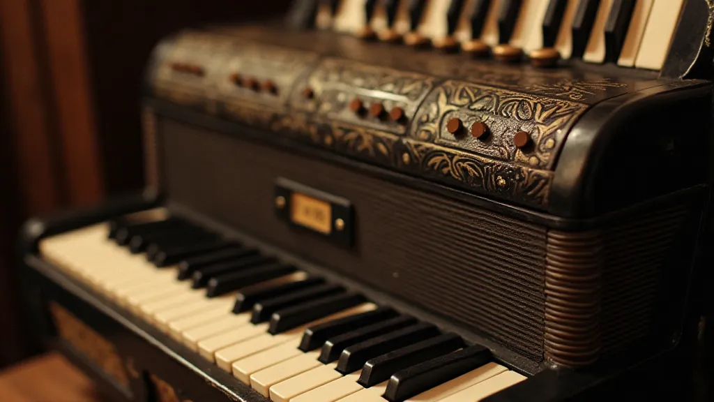 Antique accordion close-up