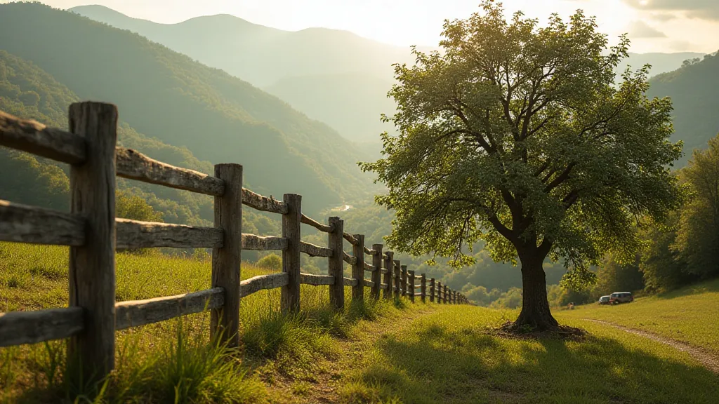 Split-rail fence in a rural Appalachian farm