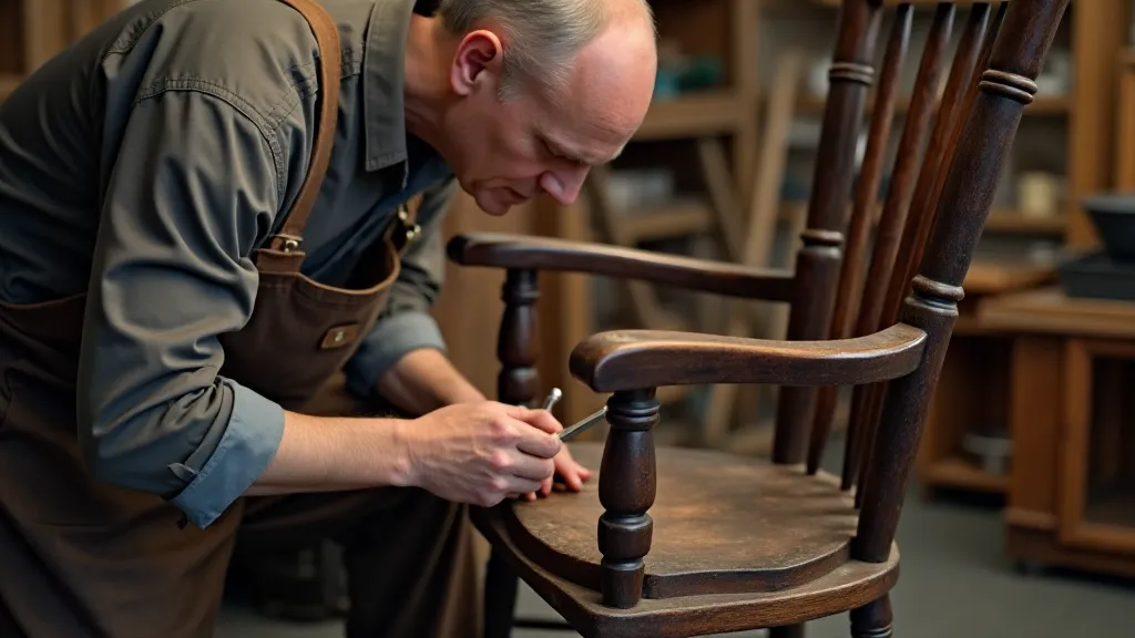 Craftsman Restoring Antique Chair