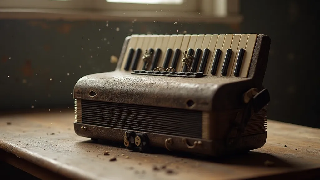 Vintage accordion in soft light